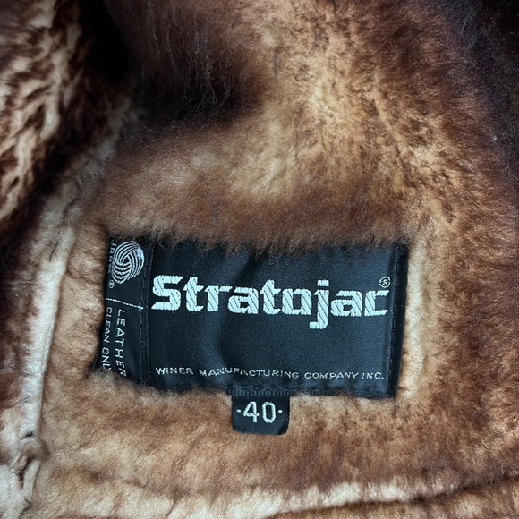 Pristine Vintage Stratojac Sheepskin Shearling Leather Jacket Sz 40 - Picture 8 of 16